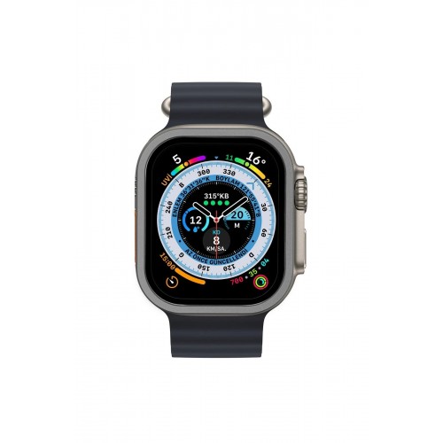 Apple Watch Ultra 49mm Alüminyum Kasa Cam Ekran Koruyucu - Gri-(5796)