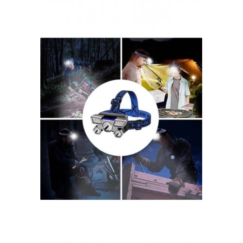 5 LED Far Şarj Edilebilir Güçlü Kafa Lambası Kamp Lambası 4 Modlu 5 LED Far Şarj Edilebilir Güçlü Kafa Lambası Kamp Lambası 4 Modlu