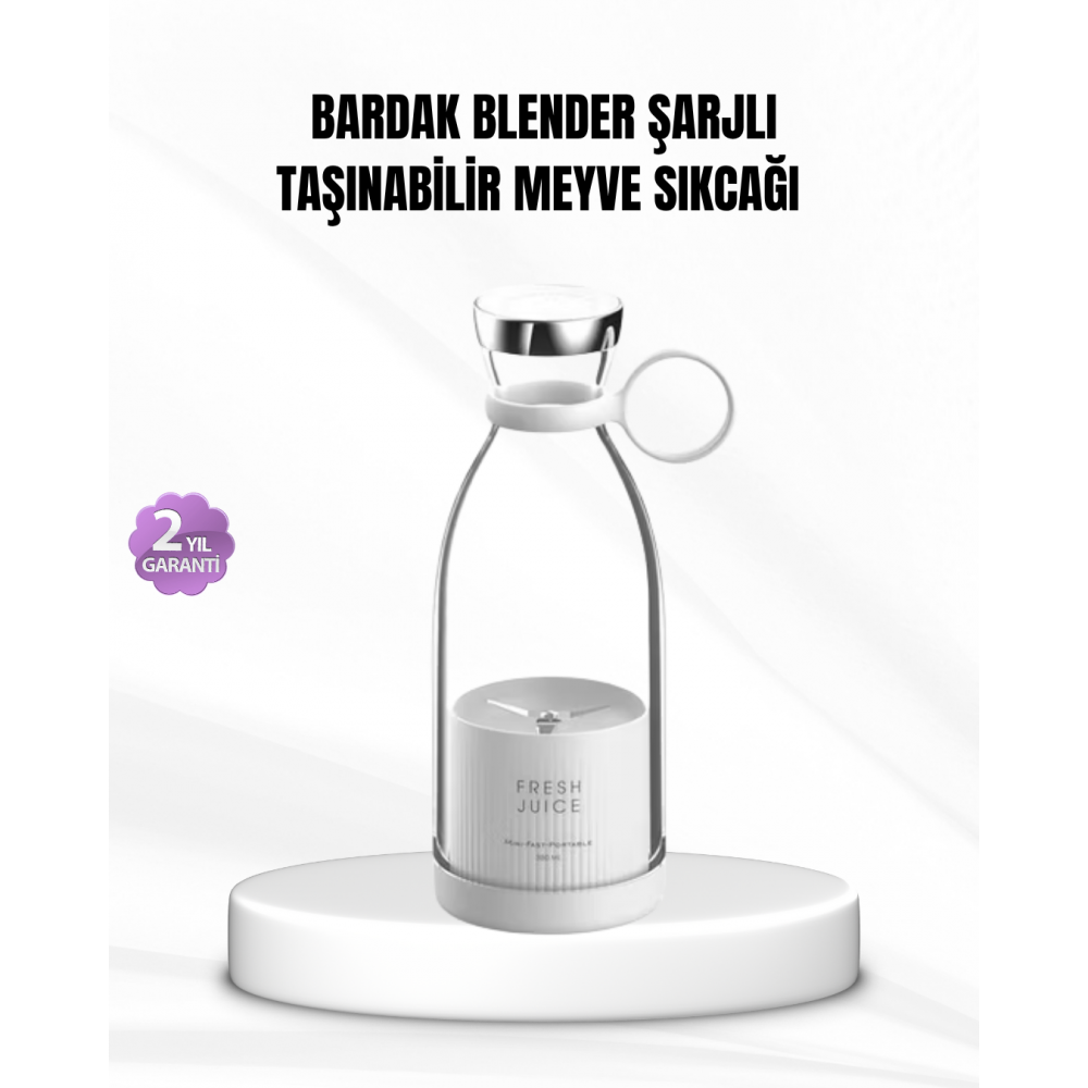 Şarjlı Portatif Blender – Gıda Sınıfı Malzeme 10 Kullanımlık Pil Mini Boy ve Hafif Tasarım