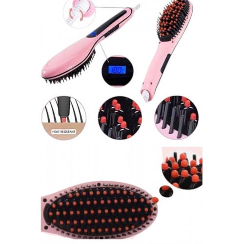 Fön Etkili Saç Düzleştirici Tarak Yıpranma Karşıtı Döner Kablo Isı Ayarlı