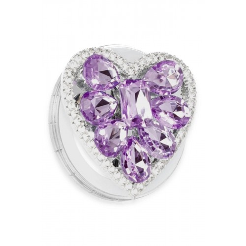 Kickstand Taşlı Magsafe Stand - Mor-(5796)