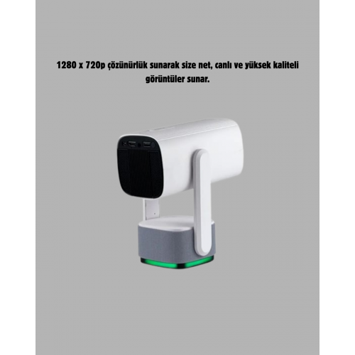 HD 720p Projeksiyon Cihazı – Geniş Ekran 10.000 Saat Ampul Ömrü Ev Sineması Deneyimi