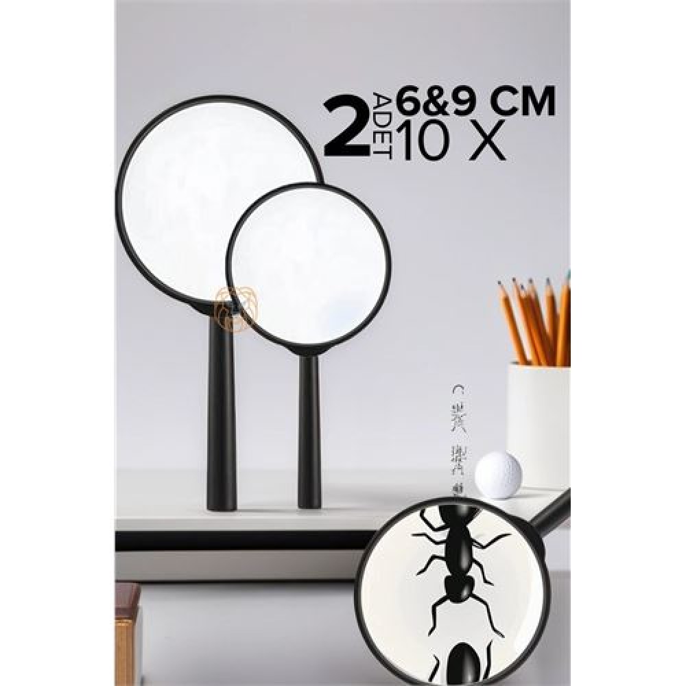 Turk 10X Büyüteç 6 ve 9 cm 2 li SET