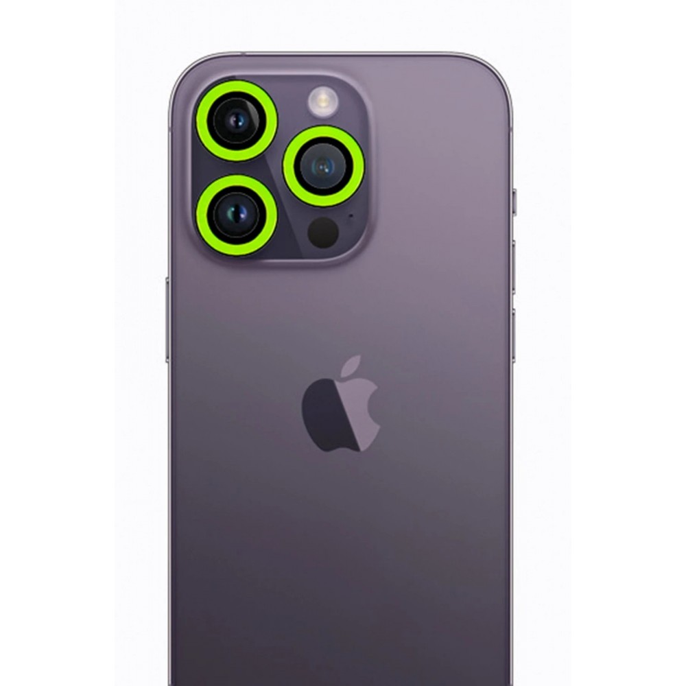 iPhone 13 Pro Max Neon Fosforlu Kamera Lens - Yeşil-(5796)