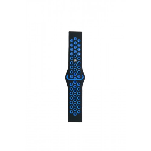 Watch 22mm Spor Delikli Kordon - Siyah-Mavi-(5796) Watch 22mm Spor Delikli Kordon - Siyah-Mavi-(5796)