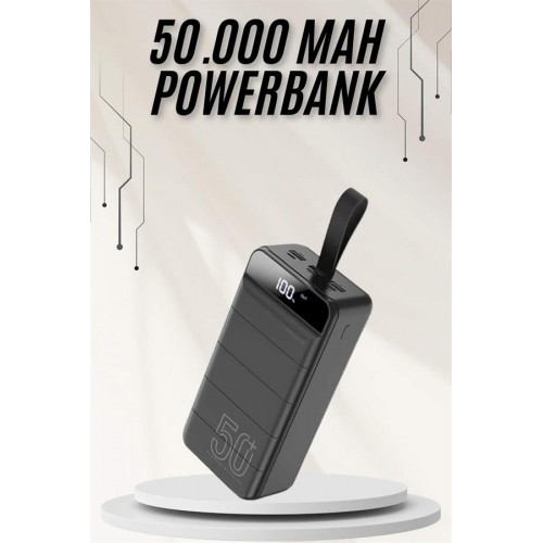 Powerbank Çoklu Şarj Girişi 50.000 Mah Taşınabilir Dijital Göstergeli Powerbank Çoklu Şarj Girişi 50.000 Mah Taşınabilir Dijital Göstergeli