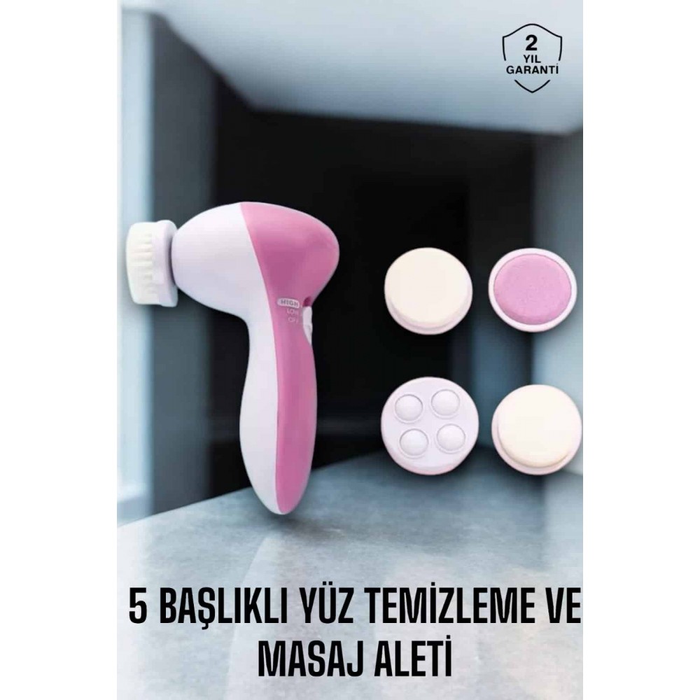 Taşınabilir Yüz Temizleme Cihazı Masaj Peeling Temizlik 5 Başlıklı