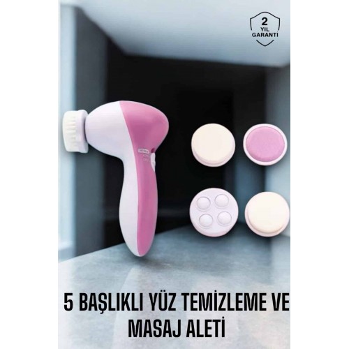 Taşınabilir Yüz Temizleme Cihazı Masaj Peeling Temizlik 5 Başlıklı