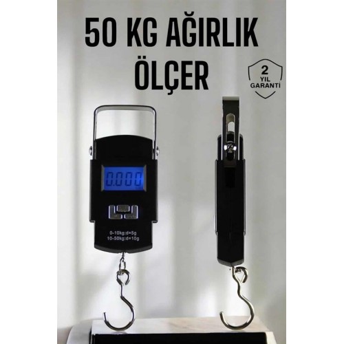 Ağırlık Ölçer 50 Kg El Terazisi El Kantarı Pilli Led Ekran