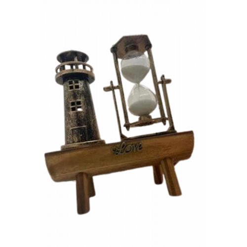 Dekoratif Kum Saati Deniz Feneri Retro Masa Hediyeli Eşya
