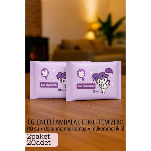 Dies Islak Mendil -RO Saf Su & Dokunmamış Kumaşlı 20 Yaprak Temizlik Keyfi   MOR
