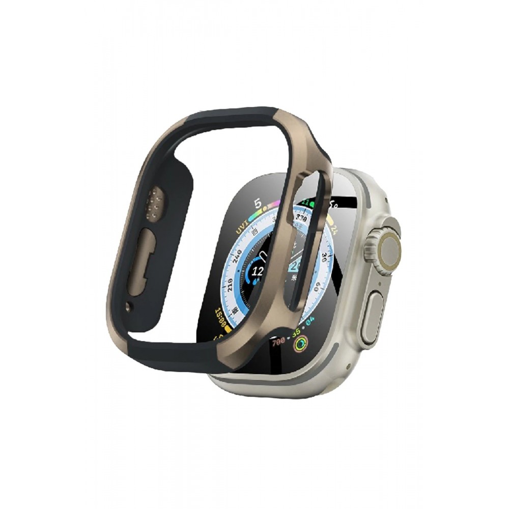 Apple Watch Ultra 49mm MO-WT3 Alüminyum Camlı Kasa Ekran Koruyucu - Gold-(5796)