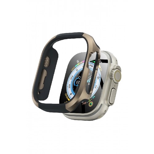 Apple Watch Ultra 49mm MO-WT3 Alüminyum Camlı Kasa Ekran Koruyucu - Gold-(5796)