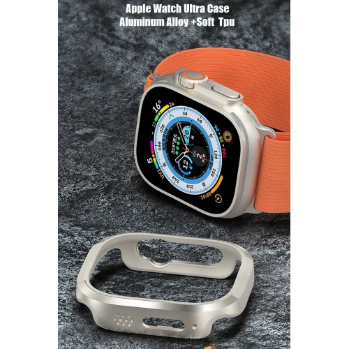 Apple Watch Ultra 49mm MO-WT3 Alüminyum Camlı Kasa Ekran Koruyucu - Gold-(5796) Apple Watch Ultra 49mm MO-WT3 Alüminyum Camlı Kasa Ekran Koruyucu - Gold-(5796)