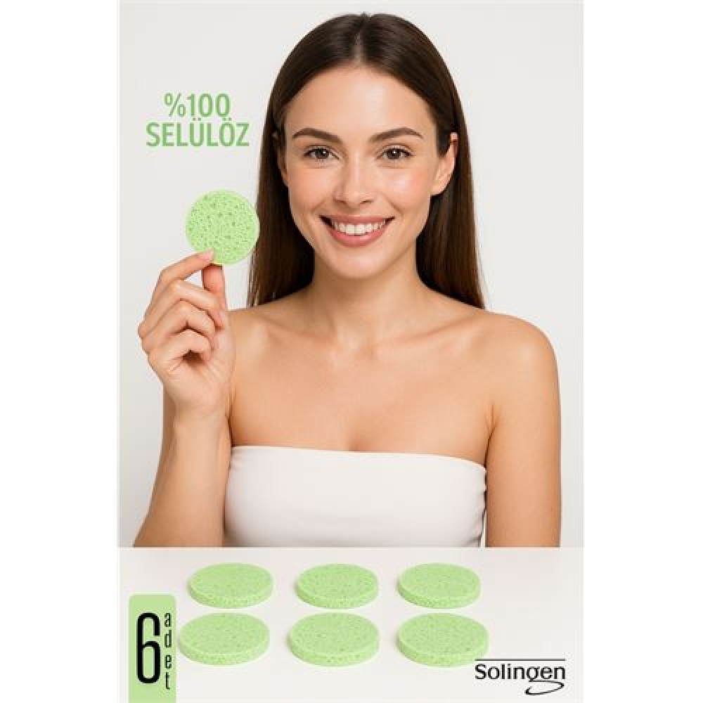 HSNET  Makyaj Temizlik Pedi Cilt Temizlik Süngeri Doğal Selülöz 6 ADET 711912