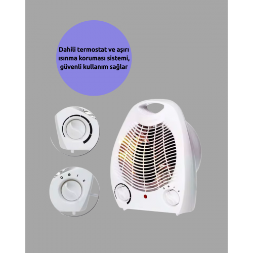 2000W Taşınabilir Elektrikli Fanlı Isıtıcı – Hızlı Isınma Kompakt Boy