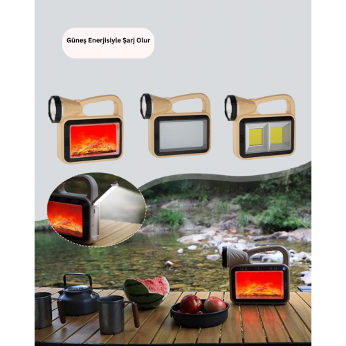 Solar COB Alev Efektli Lamba – Güneş Enerjili Suya Dayanıklı Taşınabilir