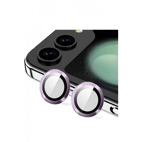 Samsung Galaxy Z Flip 5 Valdez Metal Kamera Lens - Derin Mor-(5796)