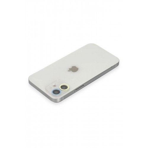 iPhone 11 Renkli Kamera Lens Koruma Cam - Sarı-Mavi-(5796)