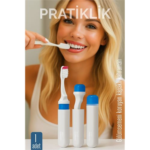 Kapaklı Diş Fırçası - Seyahat Kapaklı Diş Fırçası - Hijyenik Koruma Pratik ve Kompakt Model