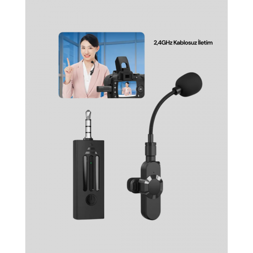 Bluetooth 5.2 Kablosuz Mikrofon – 360° Ses Algılama Gürültü Engelleme 4 Saat Çalışma Bluetooth 5.2 Kablosuz Mikrofon – 360° Ses Algılama Gürültü Engelleme 4 Saat Çalışma