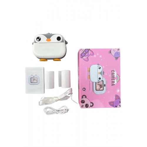 Çocuklara Özel Şirin Tasarımlı Mini Fotoğraf Yazıcısı 3 Adet Rulo Hediyeli