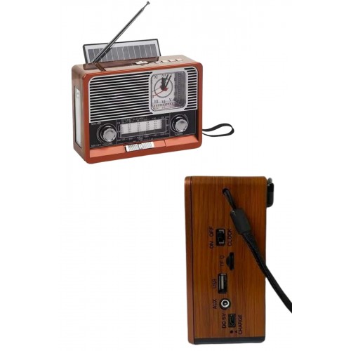 Vintage Nostaljik Radyo AUX USB SD Kart Girişli Şarjlı Bluetooth Bağlantılı