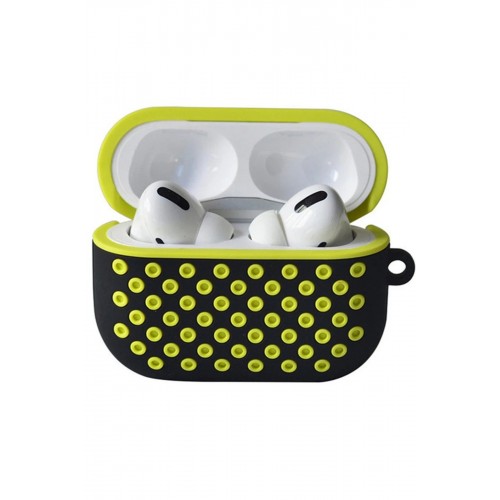 Airpods Pro 2 (2.nesil) Spor Delikli Kılıf - Siyah-Sarı-(5796)
