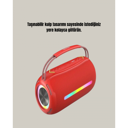 Suya Dayanıklı 20W RGB Hoparlör Bluetooth USB SD Kart ve AUX Girişli