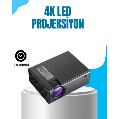 Full HD Destekli Taşınabilir Projeksiyon Cihazı – HDMI USB VGA Girişli Uzaktan Kumandalı