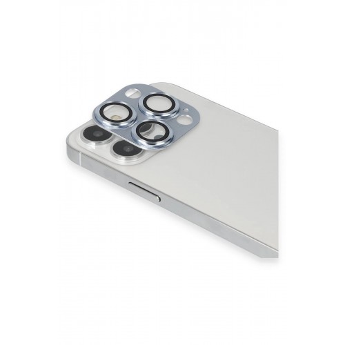 iPhone 13 Pro Max Pers Alüminyum Kamera Lens - Sierra Blue-(5796)
