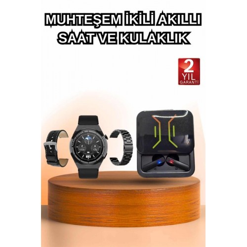 Dijital Göstergeli Bluetooth Kulaklık ve Bildirim Görebilen Akıllı Saat Alarm ve Titreşim