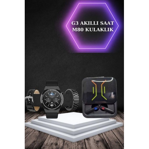 Dijital Göstergeli Bluetooth Kulaklık ve Bildirim Görebilen Akıllı Saat Alarm ve Titreşim