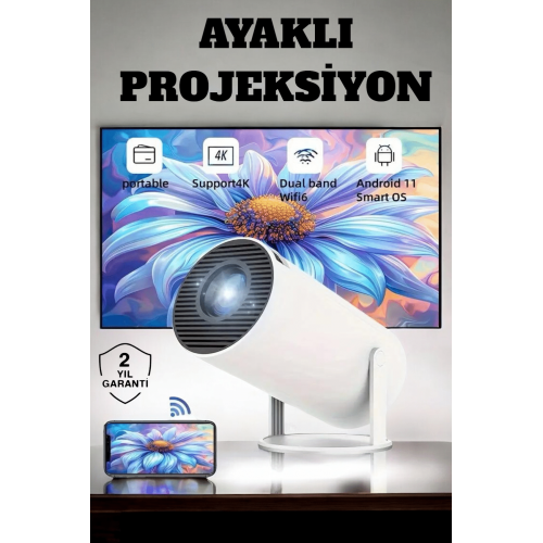 130 İnç Geniş Ekran ve 4K Destekli Full HD Projeksiyon Cihazı