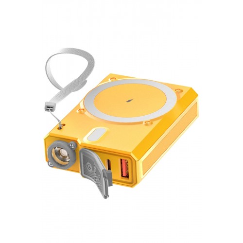 J38 10.000 mAh 20W PD Led Işıklı Magsafe Powerbank - Turuncu-(5796)