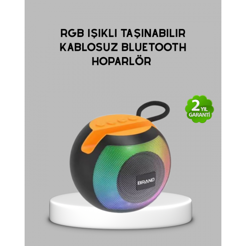 Bluetooth 5.0 Hoparlör – RGB Işıklı Güçlü Bas ve 360° Surround Ses
