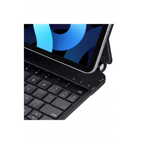 iPad Pro 12.9 (2022) Kılıf X9 Magic Manyetik Klavyeli Tablet Kılıfı - Siyah-(5796)