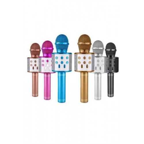 Bluetooth Hoparlör USB AUX SD Kart Kaoroke Mikrofon Uzun Pil Ömrü