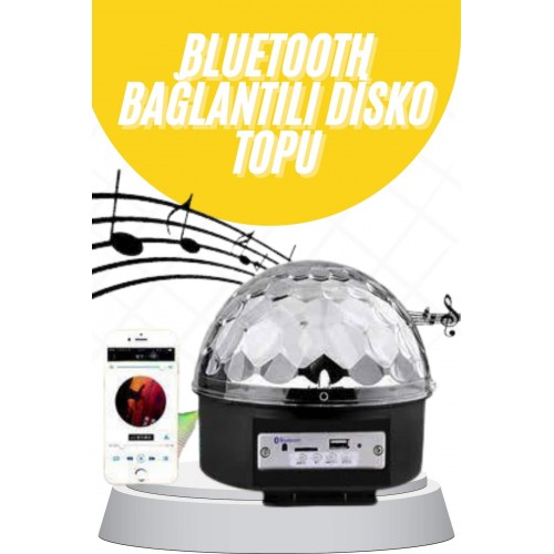 Disko Topu Renkli Işıklı Lazer Parti Bluetooth Bağlantılı Led Küre