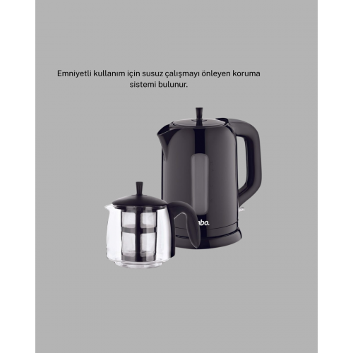 Sinbo Elektrikli Çay Makinesi 1.7 L Su Isıtıcı ve Cam Demlikli Güvenli Kullanım Sinbo Elektrikli Çay Makinesi 1.7 L Su Isıtıcı ve Cam Demlikli Güvenli Kullanım