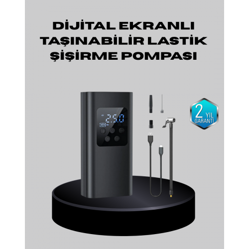 Taşınabilir 80W Kablosuz Lastik Şişirme Pompası Dijital Ekranlı