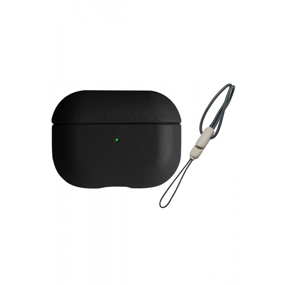 Airpods 3 (3.nesil) 405 Deri Kılıf - Siyah-(5796)