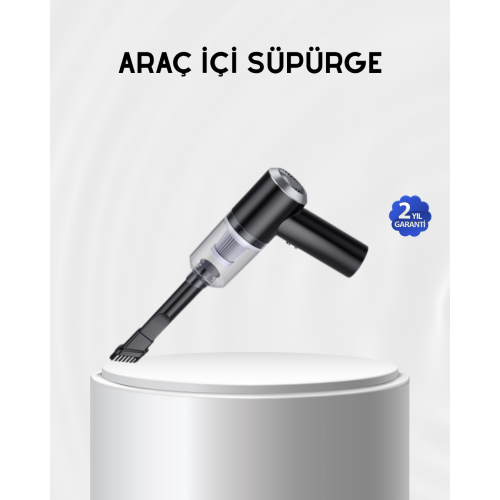 Kablosuz El Süpürgesi – Araç İçi Temizlik İçin 5500PA Güçlü Emiş USB Şarjlı
