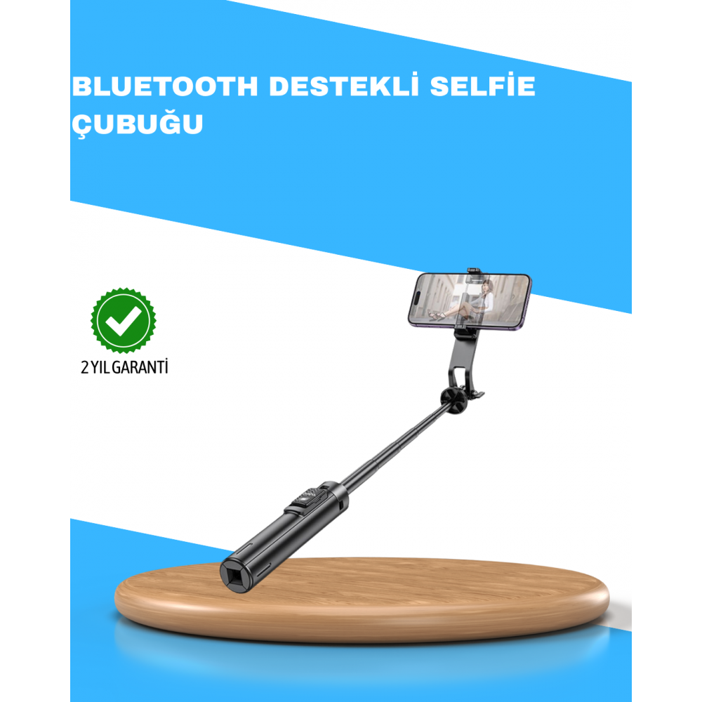 Uzaktan Kumandalı Bluetooth Selfie Çubuğu– Işıklı 130 cm Ayarlanabilir