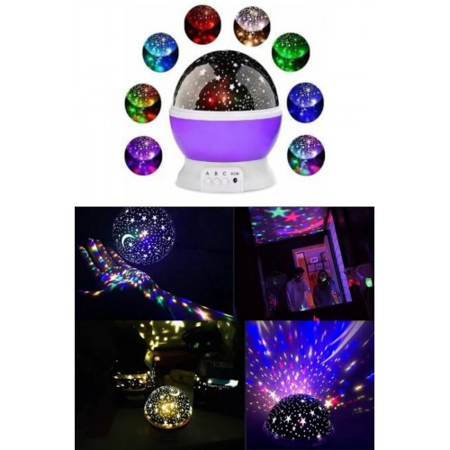 Renkli Yıldızlı Gökyüzü Projeksiyon Gece Lambası Pilli ve USB Kablolu Renkli Yıldızlı Gökyüzü Projeksiyon Gece Lambası Pilli ve USB Kablolu