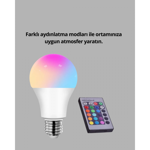 RGB Uzaktan Kumandalı LED Ampul 16 Renk Dekoratif Aydınlatma RGB Uzaktan Kumandalı LED Ampul 16 Renk Dekoratif Aydınlatma