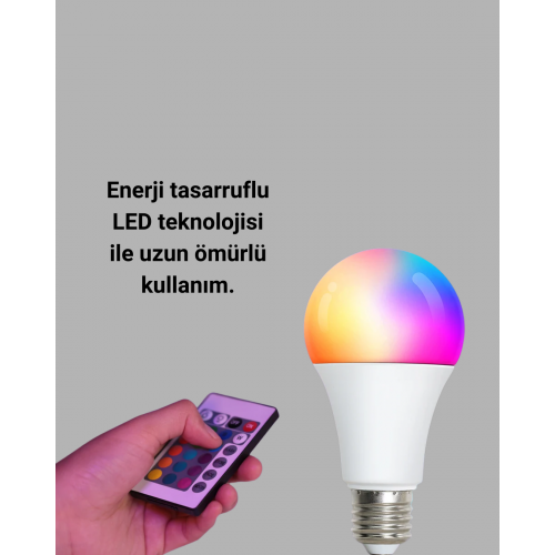 RGB Uzaktan Kumandalı LED Ampul 16 Renk Dekoratif Aydınlatma RGB Uzaktan Kumandalı LED Ampul 16 Renk Dekoratif Aydınlatma
