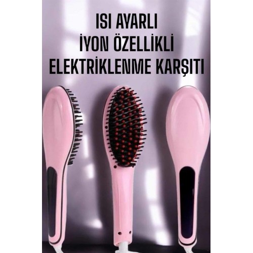 Fön Tarağı Saç Düzleştirici Sıkı Dişli Isı Ayarlı Elektriklenme Karşıtı