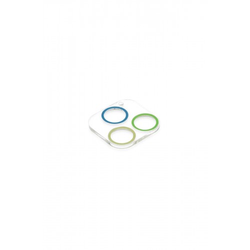 iPhone 13 Pro Renkli Kamera Lens Koruma Cam - Yeşil-Sarı-(5796)