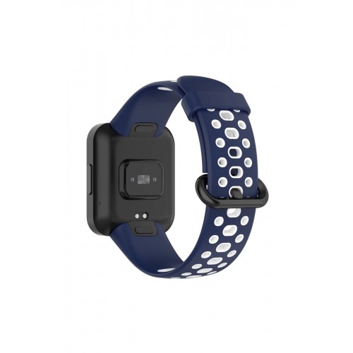 Xiaomi Redmi Watch 2 Spor Delikli Kordon - Lacivert-Beyaz-(5796)